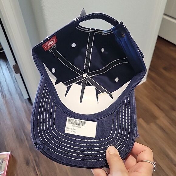 House of Blues Script Logo Hat Blue Ball Cap Weathered Style Strapback - Picture 5 of 8